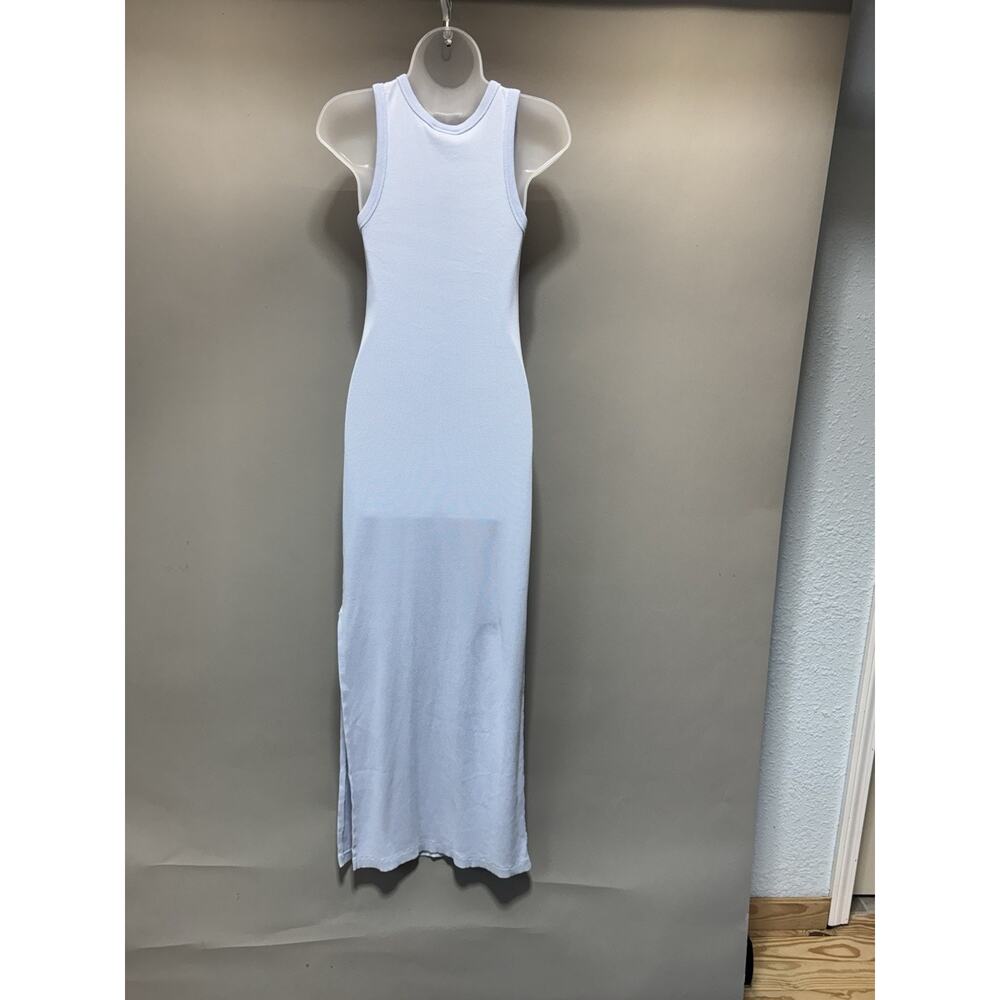 Universal Thread Women’s Medium Blue Ribbed Racerback Maxi Dress Side Slit - Picture 3 of 10